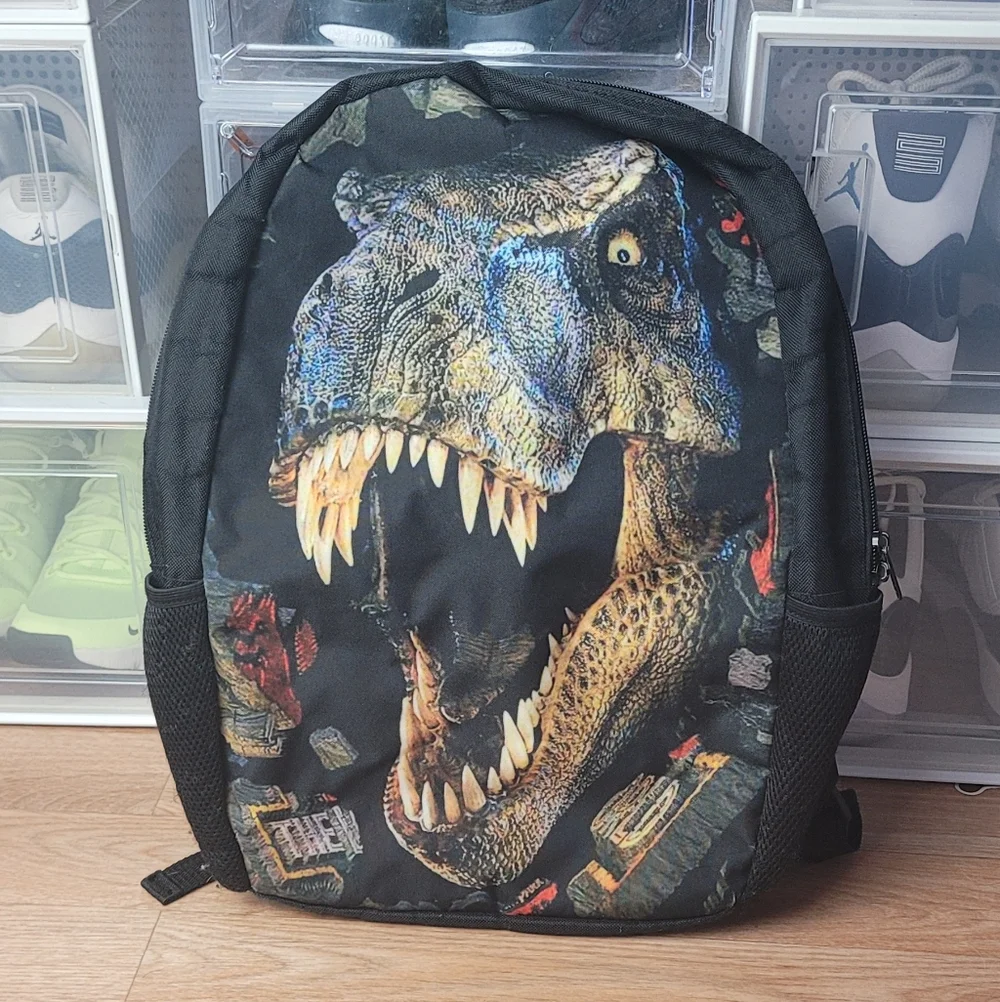 Dinosaur Graphic Black Men's Backpack